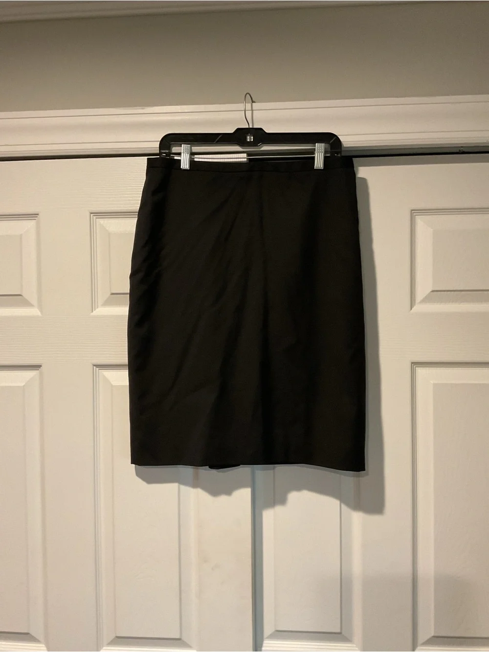 Brooks Brothers Vintage Black Wool Midi Dress Pencil Skirt Minimalist Work sz 12
